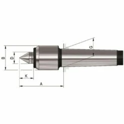 ROHM Mitlaufende Zentrierspitzen 60°. MK 2. Größe 02.mit Kleinem Gehäusedurchmesser