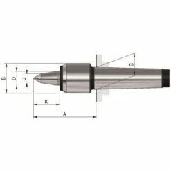RÖHM Mitlaufende Zentrierspitzen 60°. MK 4. Größe 08.mit Verlängerter Laufspitze