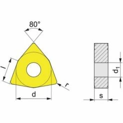PROMAT Wendeschneidplatte (WNMG080408R-HP UNI35 / Rechts / Inhalt: 10 Stück) - 6480005724 -Drechselbänke & Zubehör Verkäufe 30639350 3