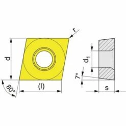PROMAT Wendeschneidplatte (CCGT060204L-HP UNI35 / Links / Inhalt: 10 Stück) - 6480006154 -Drechselbänke & Zubehör Verkäufe 30639352 3