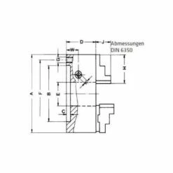 ELMAG RÖHM-Vierbacken Drehfutter DM 160, DIN 6350 Gußkörper
