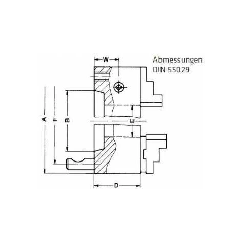 ELMAG RÖHM-Dreibacken Drehfutter DM 250, Kegel 8, DIN 55029 Stahlkörper, Camlock 1 ELMAG RÖHM-Dreibacken Drehfutter DM 250, Kegel 8, DIN 55029 Stahlkörper, Camlock