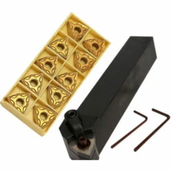 HAPPYSHOPPING Satz 20 Mm Drehmeißelhalter MWLNR2020K08 + 10 WNMG0804 Hartmetalleinsätze + 2 Schraubenschlüssel W