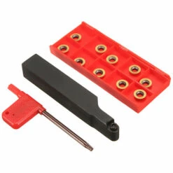 HAPPYSHOPPING SRAPR1616H10 Planfräser Werkzeughalter + 10 Stück RPMT10T3MO Hartmetalleinsätze,Schwarz