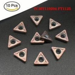 ECHOO 10 Stück Hochwertiger Drehschneider TCMT110204 FT1125 Hartmetalleinsätze Dreheinsätze CNC-Drehwerkzeug Für Edelstähle, Tcmt110204 Ft1125