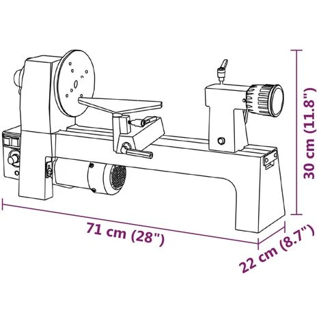 Drechselbank Variable Geschwindigkeit 305 Mm 250 W VidaXL 3 Drechselbank Variable Geschwindigkeit 305 Mm 250 W VidaXL – Bild 3