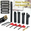 DRILLPRO 5-teiliges 16-mm-Stabdrehhalter-Werkzeugset Mit Klinge Und Schraubenschlüssel Für Bankdrehmaschine Und CNC-Drehwerkzeug
