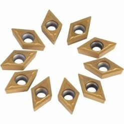 TINOR 10pcs Diamantform Hartmetall-Einsatzschneider Für Regelmäßige Edelstahl-Maschinen-Drehmaschine Fräswerkzeug Außengewindeschneiden Mit Fall DCMT070204 7*13mm -Drechselbänke & Zubehör Verkäufe 56760175 3