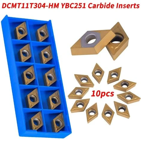 BARES Set Of 10pcs Diamond Shape Rotary Insert Blades CNC Carbide Cutters DCMT11T304-HM YBC251 Turning Threading Tool For Steel Finishing For Lathes, Milling Machines 4 BARES Set Of 10pcs Diamond Shape Rotary Insert Blades CNC Carbide Cutters DCMT11T304-HM YBC251 Turning Threading Tool For Steel Finishing For Lathes, Milling Machines – Bild 4