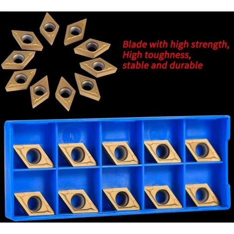 BARES Set Of 10pcs Diamond Shape Rotary Insert Blades CNC Carbide Cutters DCMT11T304-HM YBC251 Turning Threading Tool For Steel Finishing For Lathes, Milling Machines 5 BARES Set Of 10pcs Diamond Shape Rotary Insert Blades CNC Carbide Cutters DCMT11T304-HM YBC251 Turning Threading Tool For Steel Finishing For Lathes, Milling Machines – Bild 5