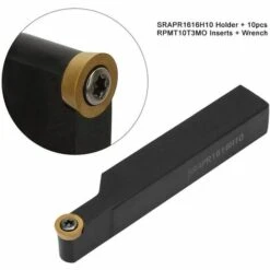 BEARSU Drehwerkzeug, 10 Stück RPMT10T3MO Einsätze Klingen + SARPR1616H10 Drehwerkzeughalter + 1 Stück Schraubenschlüssel -Drechselbänke & Zubehör Verkäufe 59194442 3