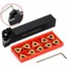 LIFCAUSAL MWLNR2020K08 Halter + 10 Stück WNMG080404 Hartmetalleinsätze + Schlüssel Zum Drehen Auf Der Drehbank