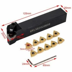 LIFCAUSAL MWLNR2020K08 Halter + 10 Stück WNMG080404 Hartmetalleinsätze + Schlüssel Zum Drehen Auf Der Drehbank -Drechselbänke & Zubehör Verkäufe 65099367 5